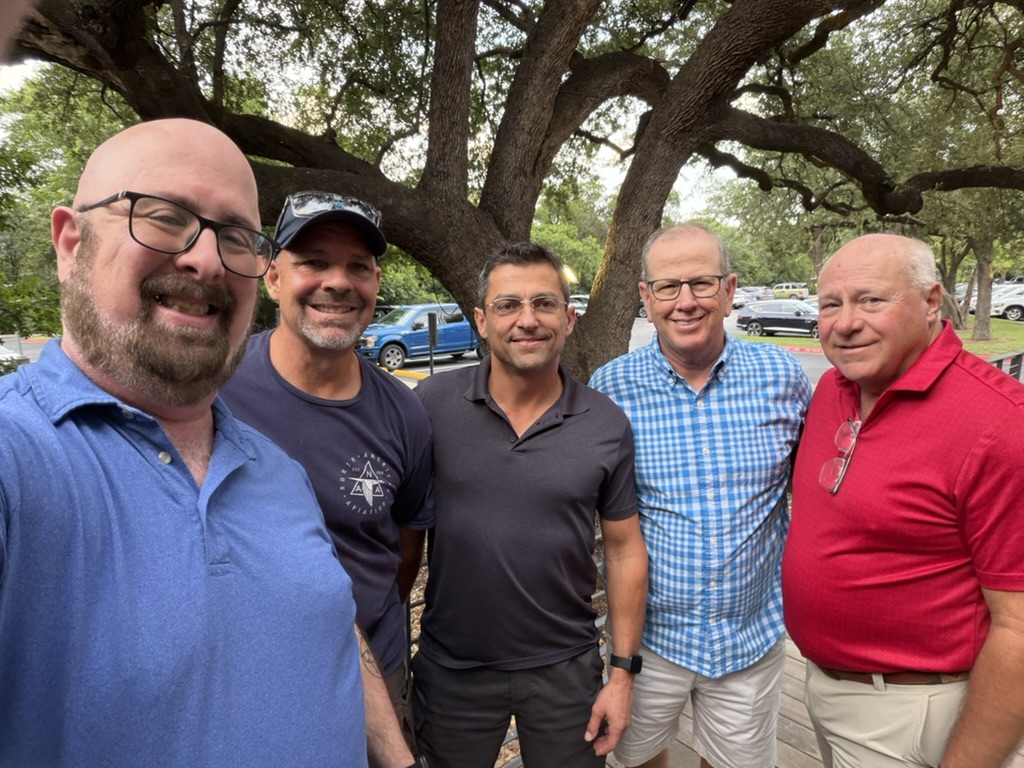The five members of the Texas Old Man's Aviation Society